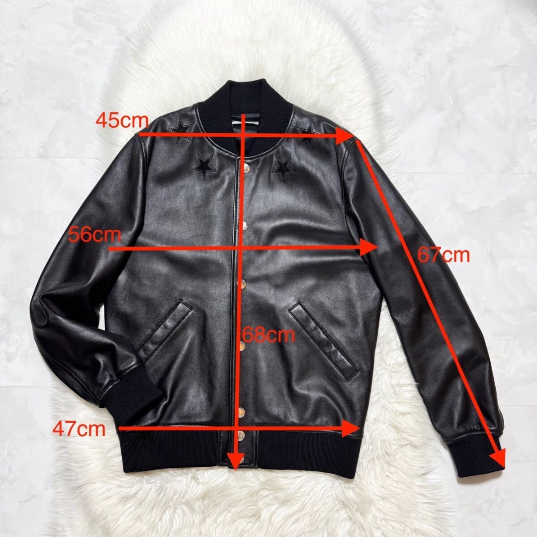 GIVENCHY - 本物 極美品 ジバンシー ラウンドスター レザー ブルゾン