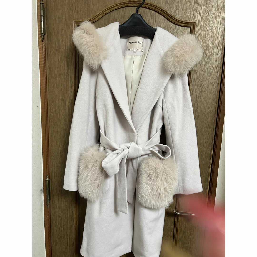 Apuweiser-riche - Apuweiser-riche ポケットファーベルテッドコートの