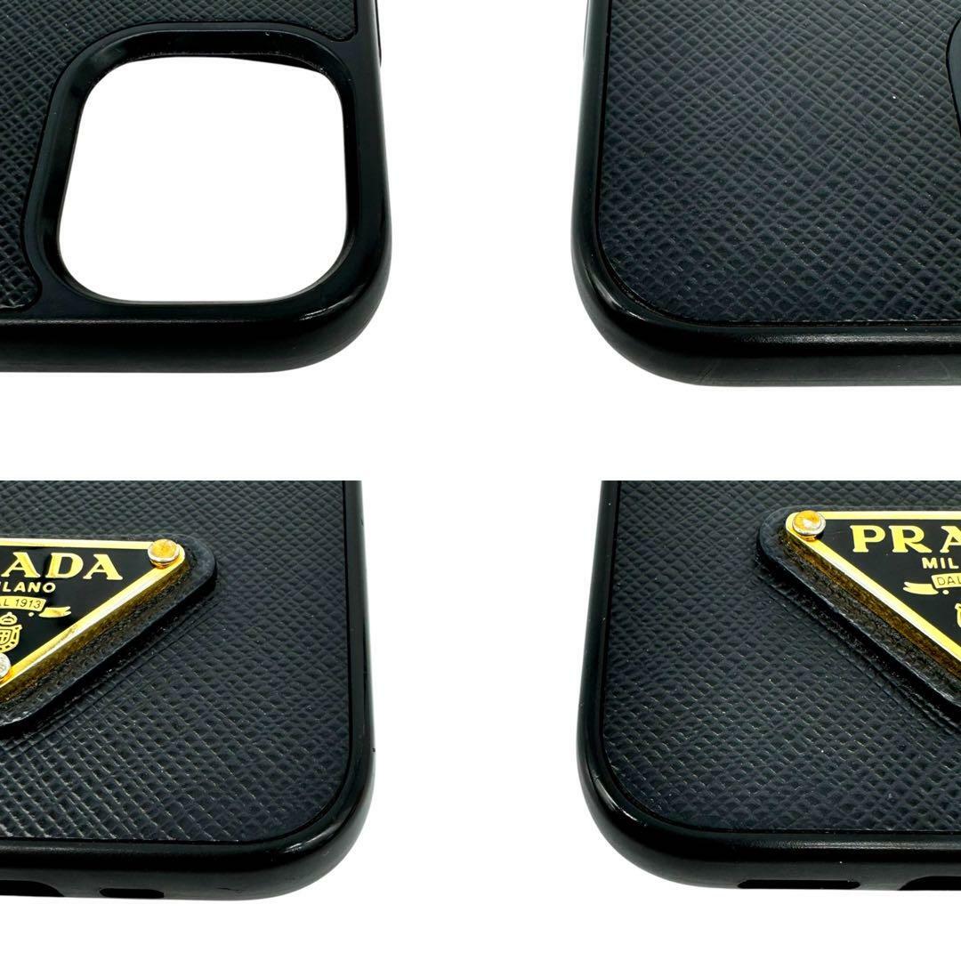 PRADA - PRADA プラダ iPhone12mini サフィアーノ ロゴ 三角プレート