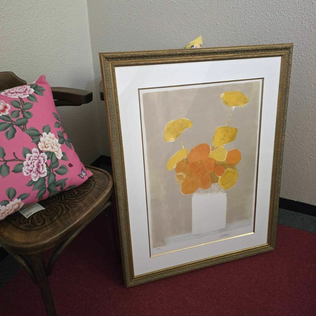 ベルナール・カトラン 「オレンジ色の花」 リトグラフ 絵画 EA版の通販