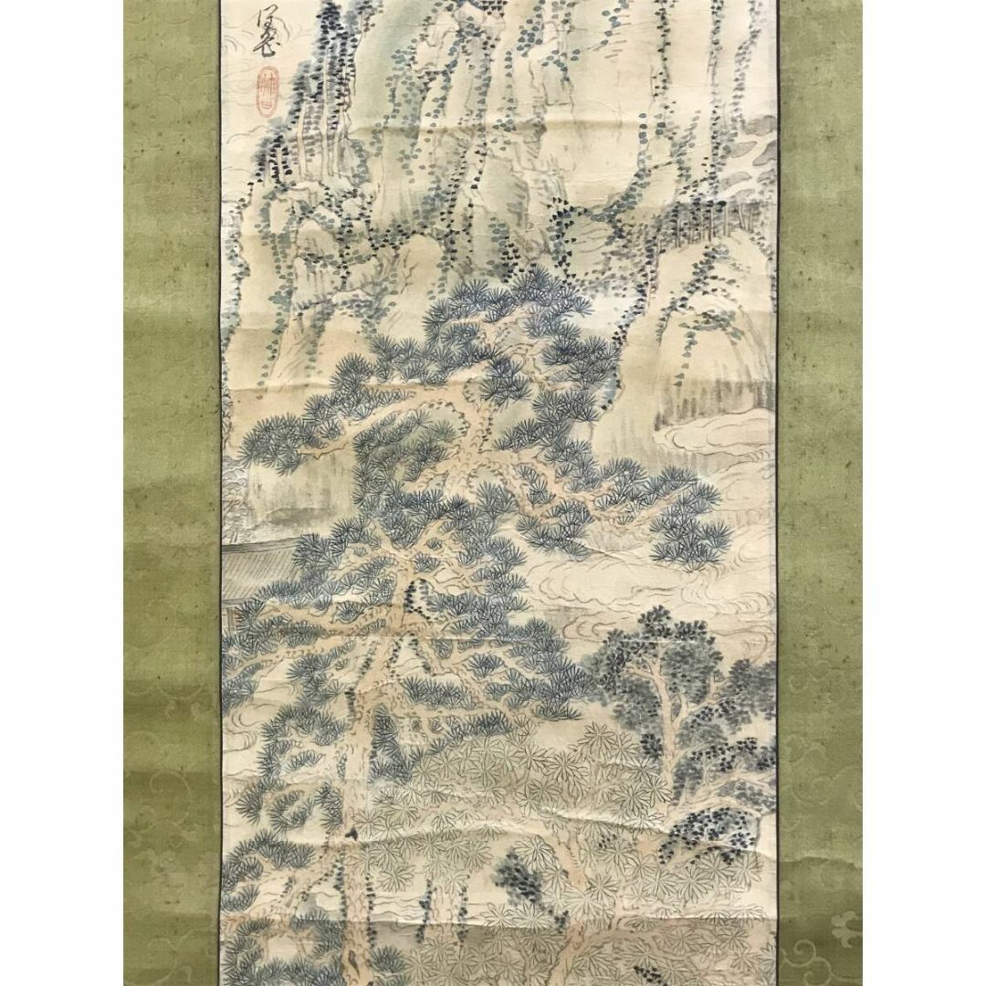 模写/田能村竹田/山水人物画賛/山水図/掛軸☆宝船☆AG-229の通販 by