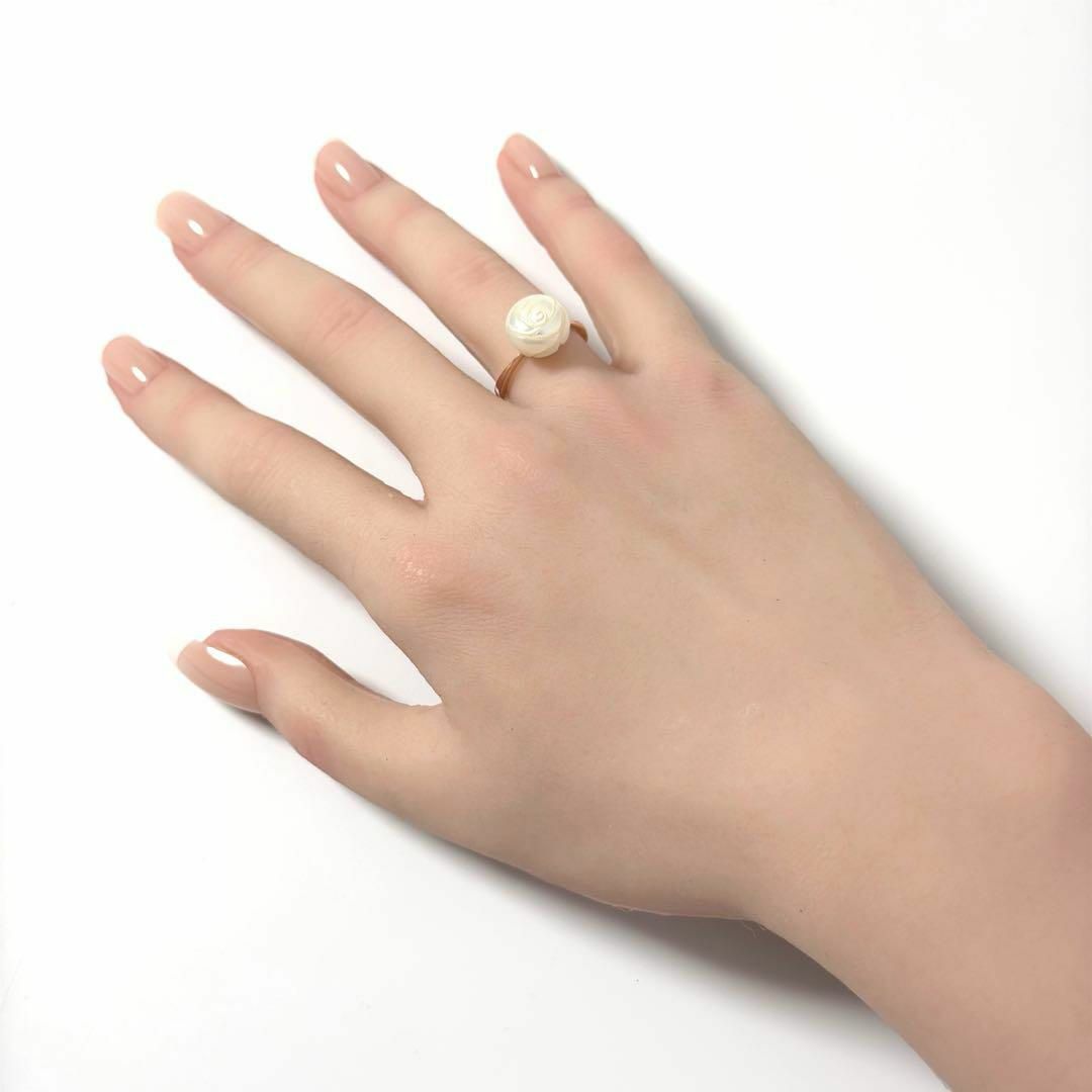 agete - 【9号・希少】アガット レディース 指輪 シェル リング K10