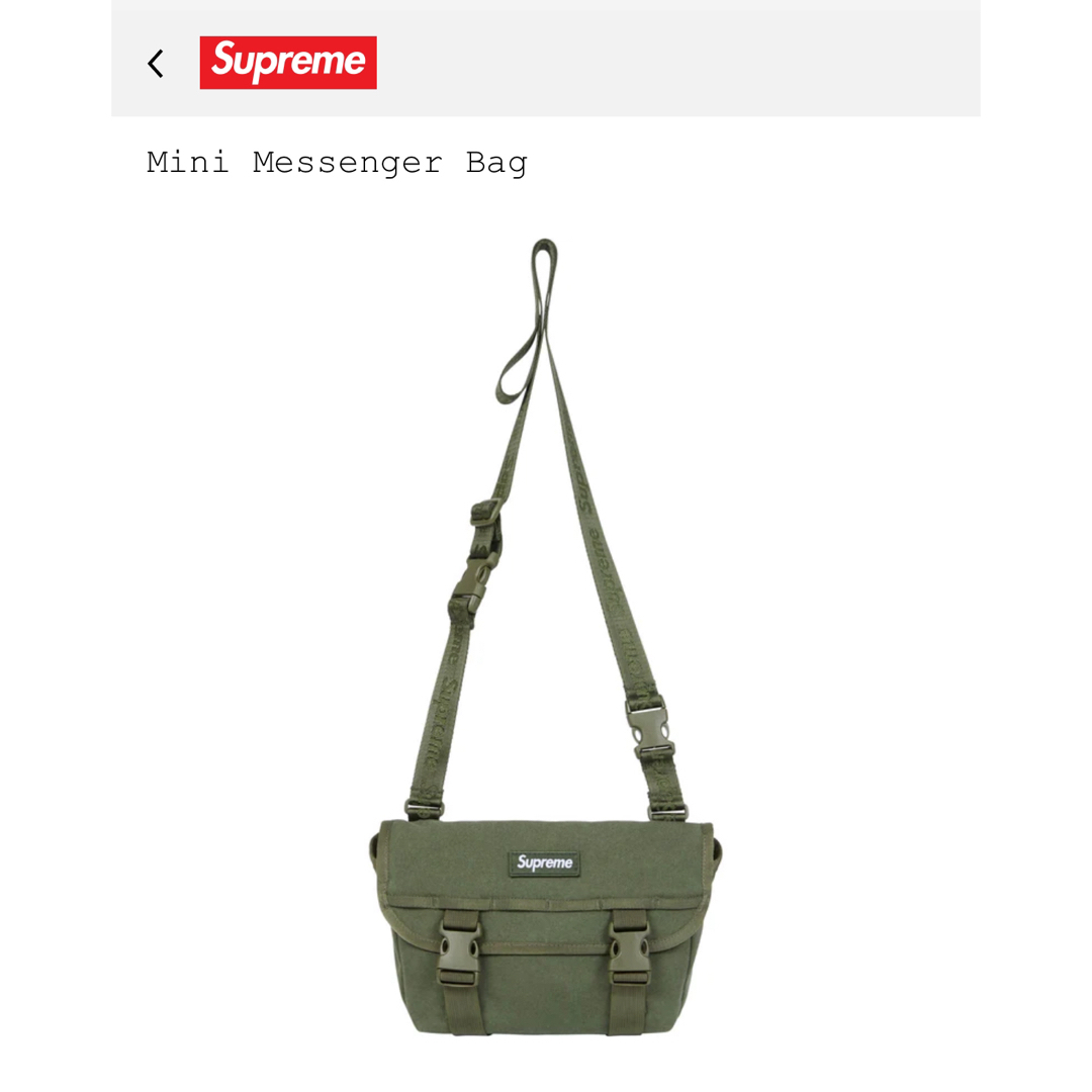 Supreme - Supreme 2025SS Mini Messenger Bag Oliveの通販 by でぶ