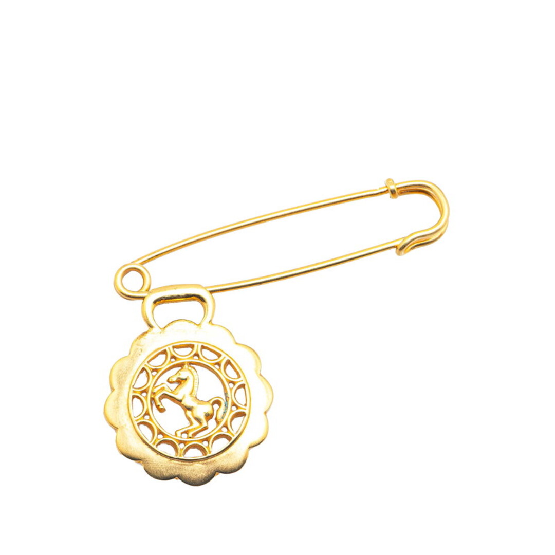 HERMES - 美品 エルメス 馬 ホース モチーフ ピンブローチ メッキ