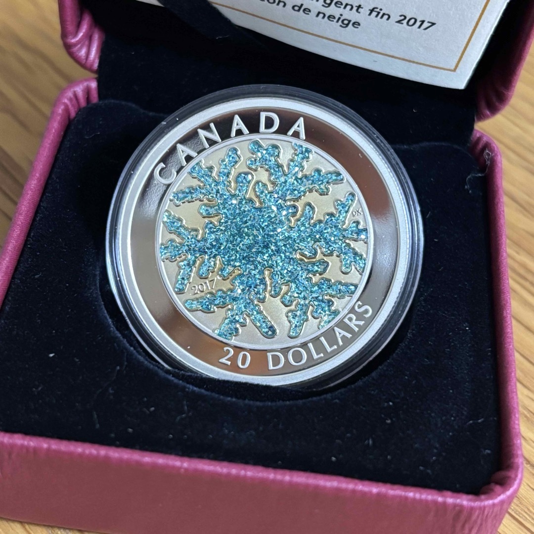 カナダ銀貨】2017年製 $20 銀貨 雪の結晶 スノーフレークの通販