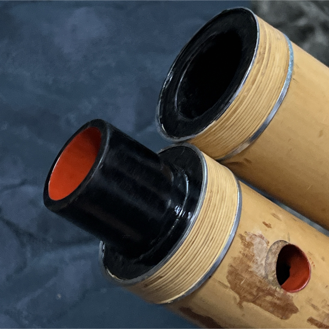 尺八 都山流 在銘 2印 中継ぎ緩み無し 二尺管 籐