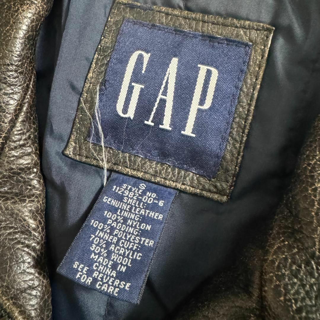 GAP - 90s オールドギャップ レザージャケット Sサイズ ブラウン 牛革