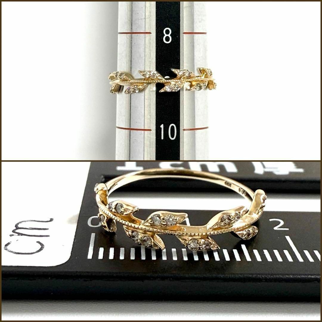 agete - 【9号・美品】アガット 指輪 K10 ゴールド ダイヤ 月桂樹