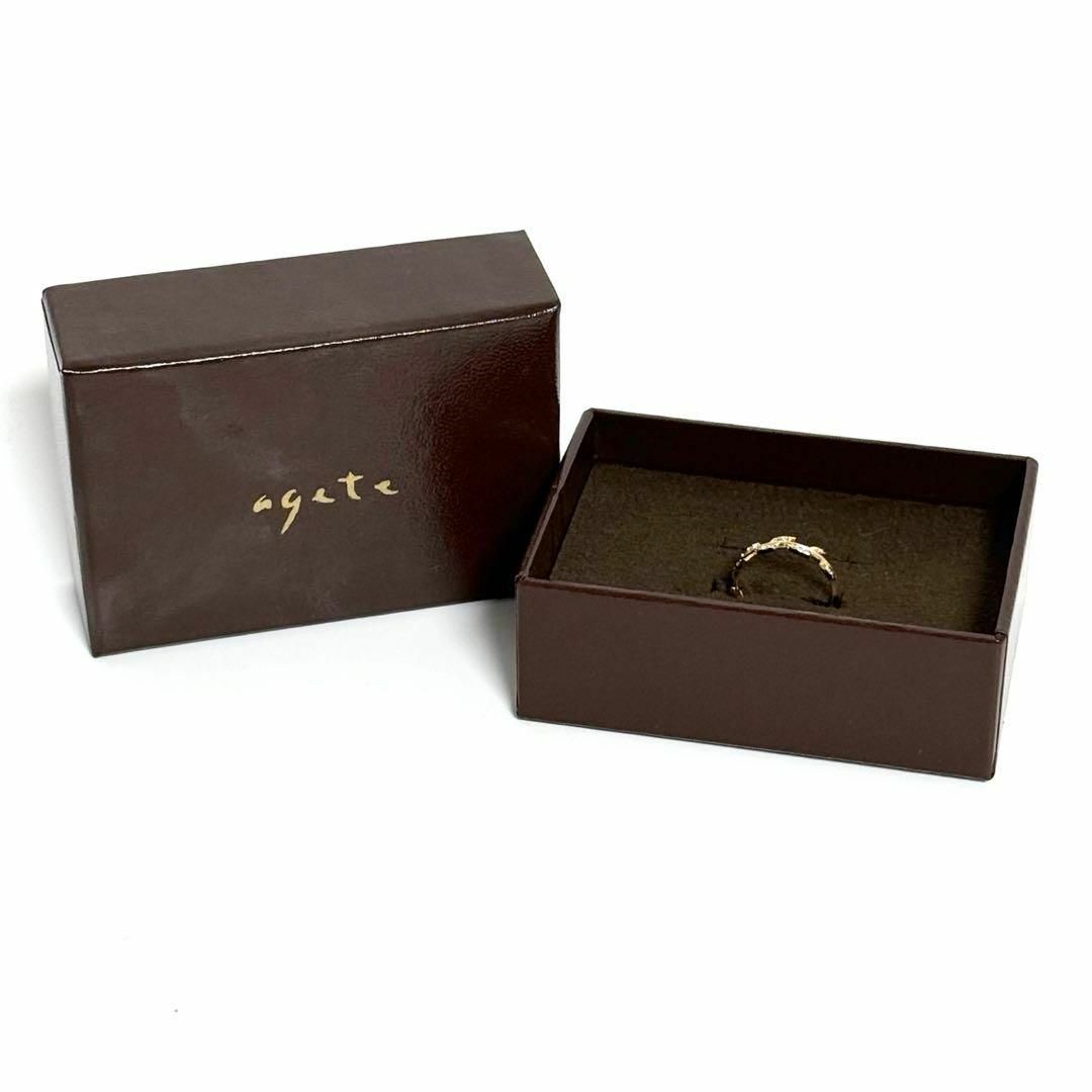 agete - 【9号・美品】アガット 指輪 K10 ゴールド ダイヤ 月桂樹