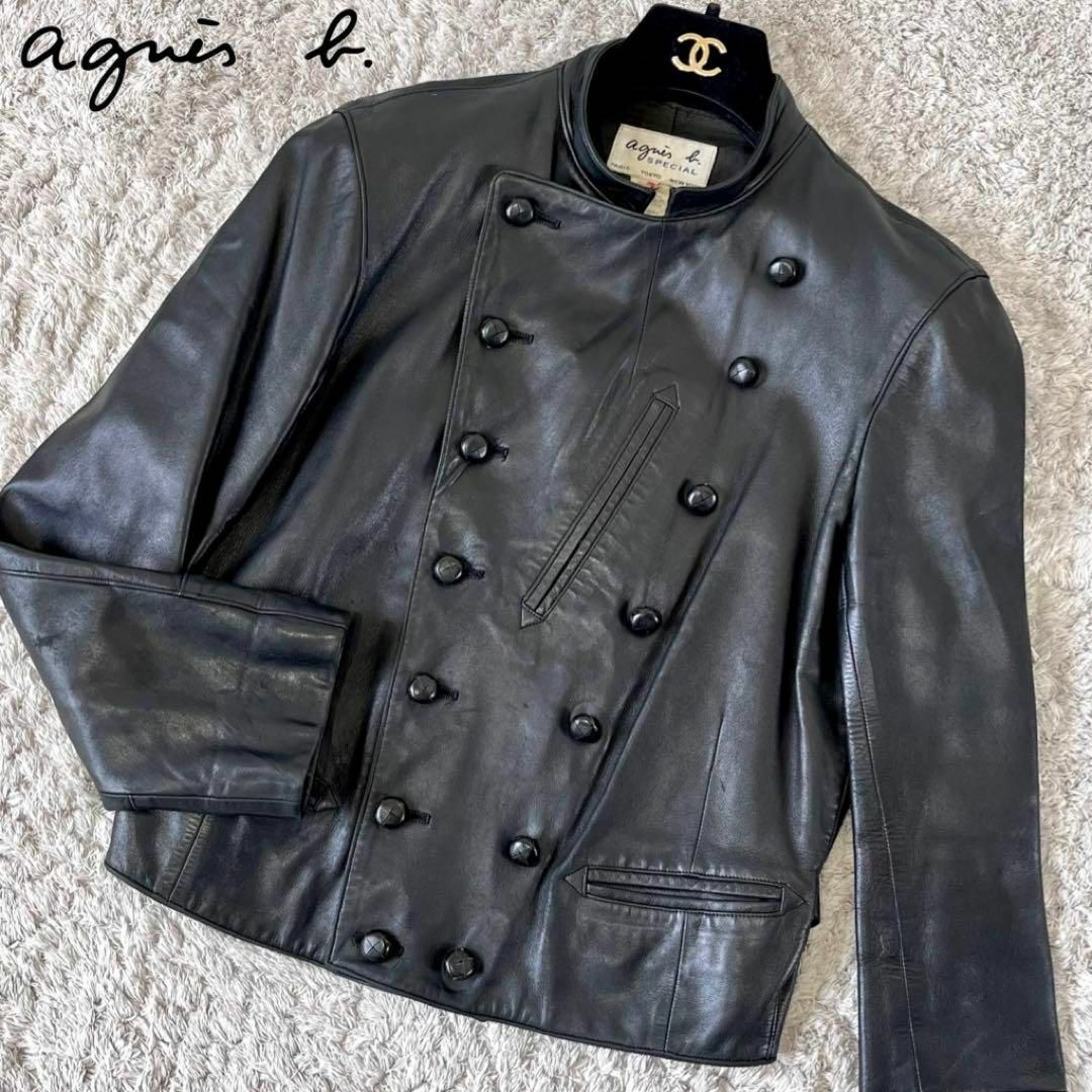 フランス製】agnes b. アニエスベー ナポレオン レザージャケット 38