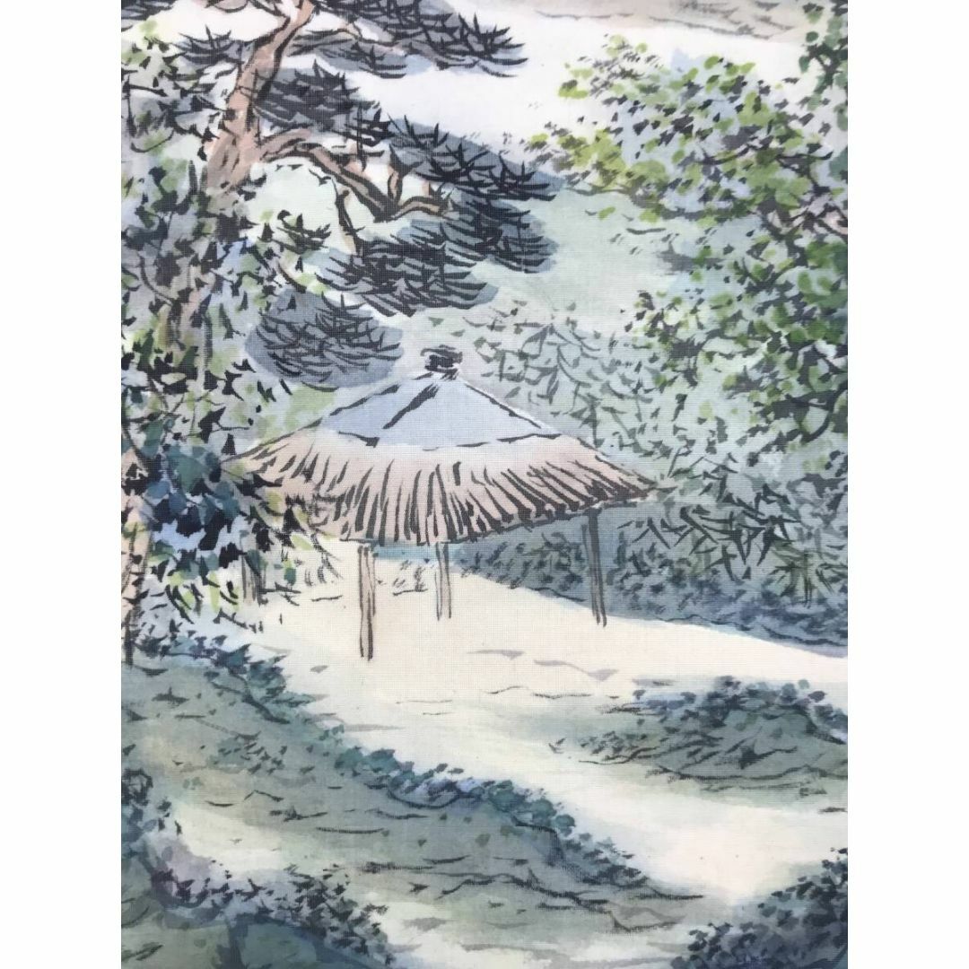 真作/横山春渓/清山晴日/青緑山水図/横物/山水図/掛軸☆宝船☆AG-963の