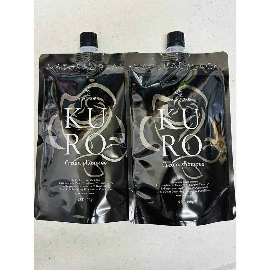 バランローズKURO クリームシャンプー ナチュラルブラック400g 3本