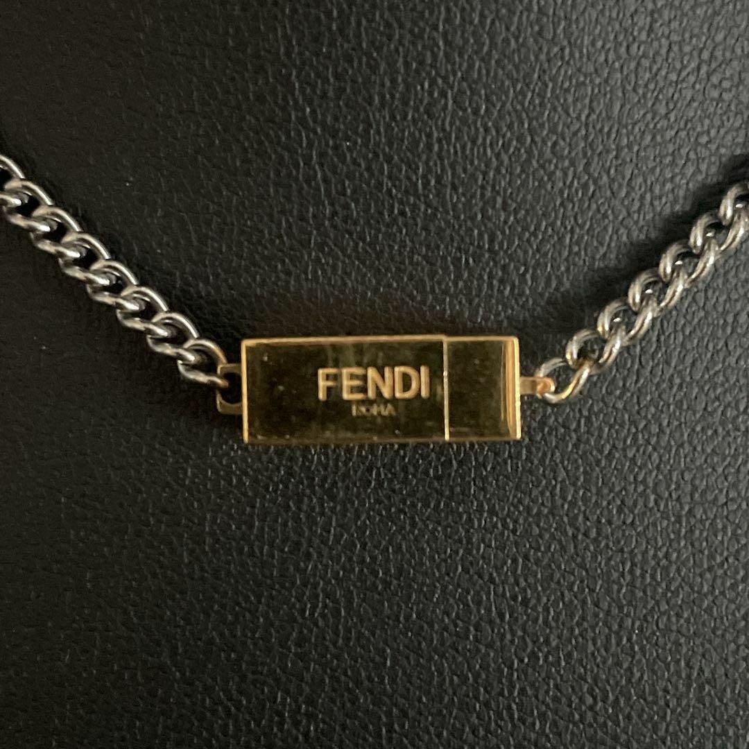 FENDI - 美品 フェンディ ネックレス FFロゴ プレート シルバー
