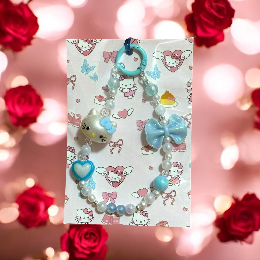 ハローキティ - 水色 kittyちゃん ストラップの通販 by ララ's shop