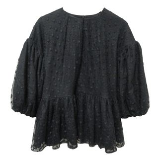 ツルバイオイカワマリコ ドット柄 黒 長袖シャツ TSURU by Mariko