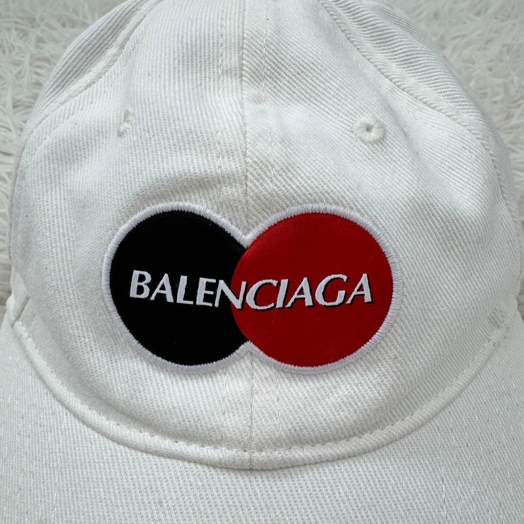 BALENCIAGA - 【人気】BALENCIAGA ベースボールキャップ ロゴ ホワイト