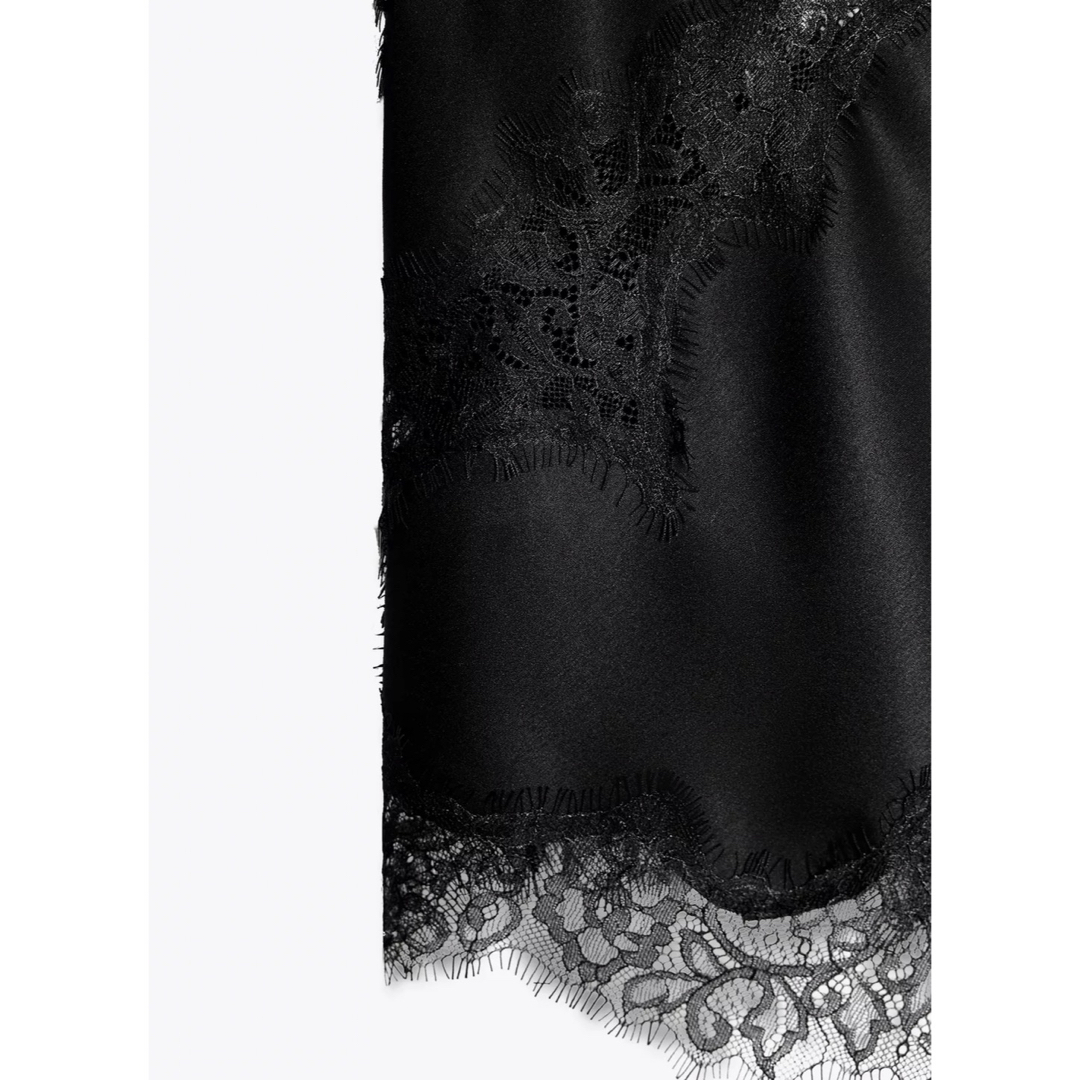 ZARA - 完売品 ZARA ZWコレクションレーストリムキャミソール ブラック