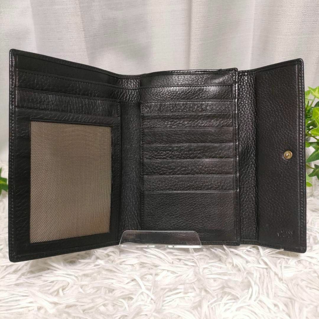 Gianni Versace - GIANNI VERSACE 長財布 ブラック レザー