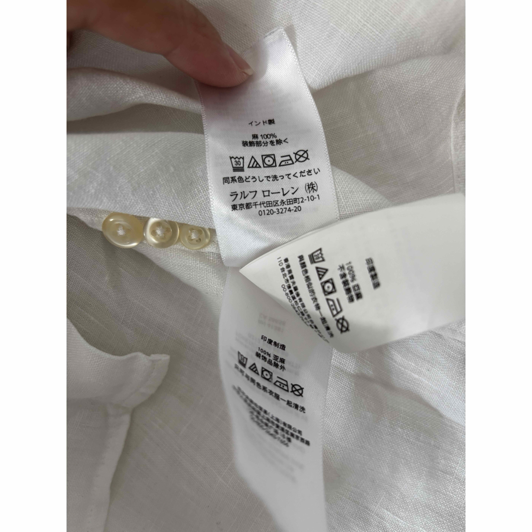 POLO RALPH LAUREN - ラルフローレン リネン 麻 白 シャツ XSの通販 by