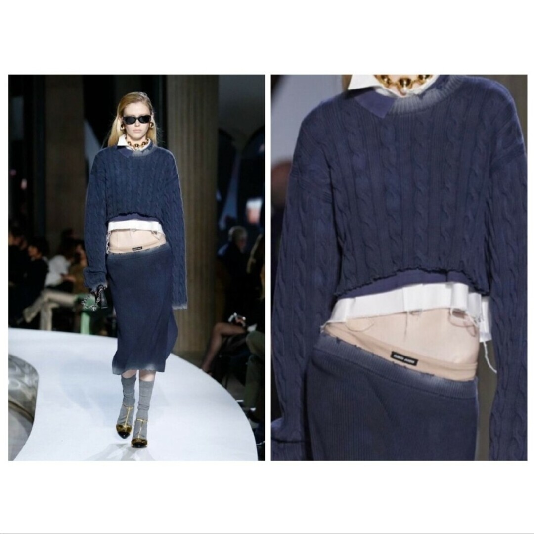 MIU MIU - miumiu ミュウミュウ クロップド ニット 38 g-dragon着用の