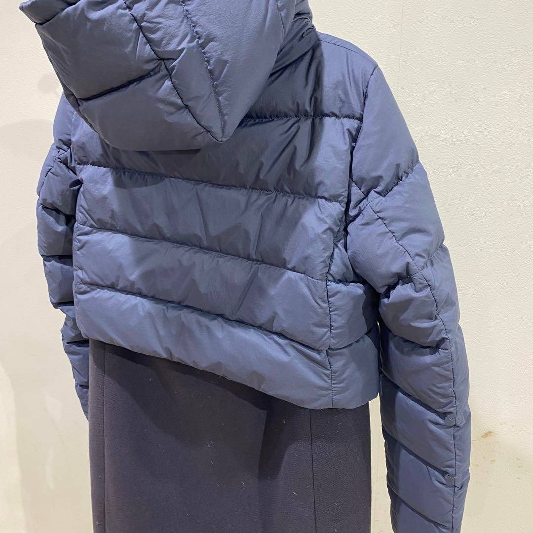 ヘルノHERNO ウール 切り替え ロングダウンジャケット ネイビー 40の