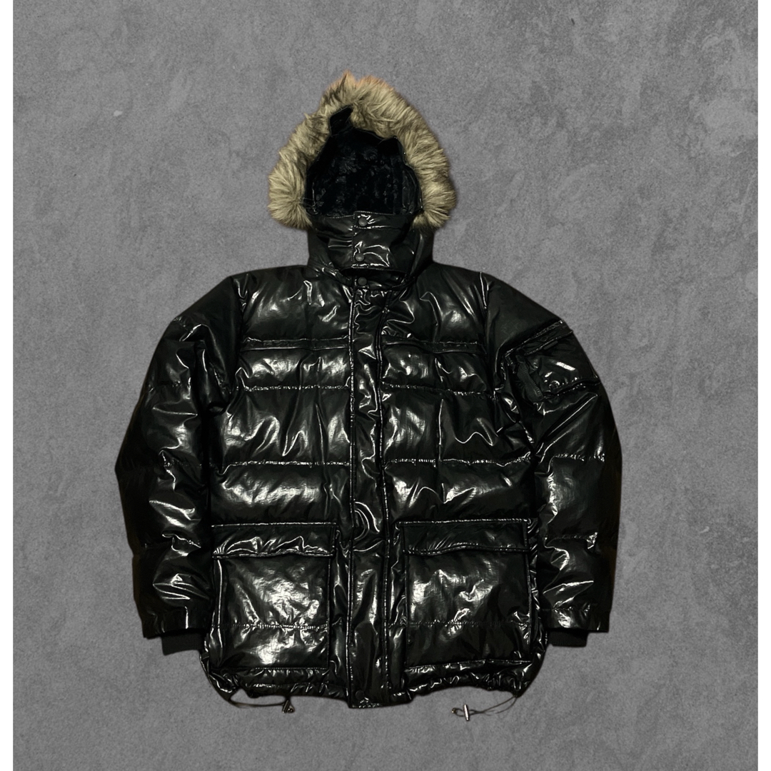 UNIQLO - OLD UNIQLO 光沢 y2k ファー ダウンジャケット 平成 お兄系