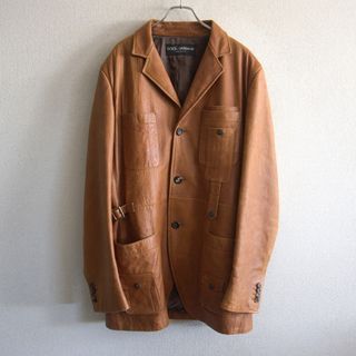 DOLCE&GABBANA（レザージャケット ・ ブラウン/茶色系）のフリマ