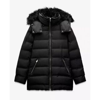 ZARA - ZARA セミロング丈フード付きダウンジャケット XXLの通販 by は
