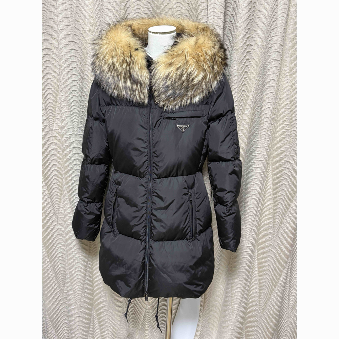 PRADA - PRADA ブラック ダウンジャケット ファー付きの通販 by shopix