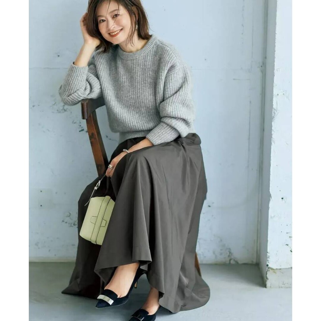 美品ATON 24AW WOOL CASHMERE SILK クルーネック 02