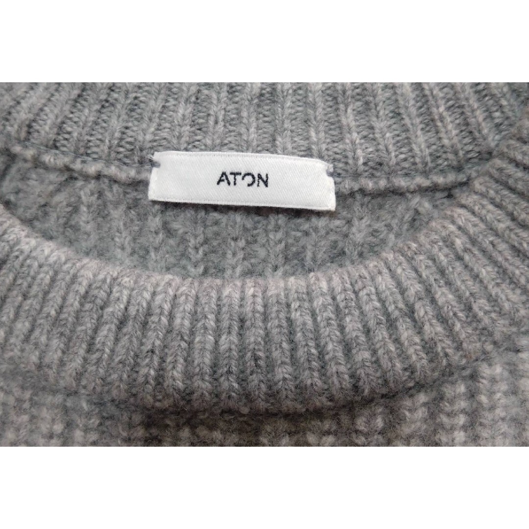 美品ATON 24AW WOOL CASHMERE SILK クルーネック 02
