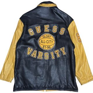 GUESS - 希少 GUESS 80s ワッペン 本革 レザージャケット ライダース