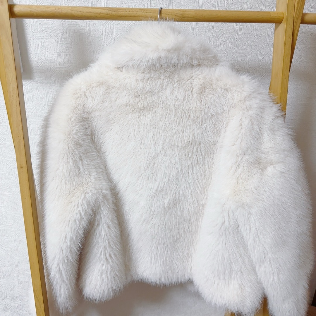 ZARA - ZARA フェイクファージャケット ZW COLLECTION ホワイト 白Lの