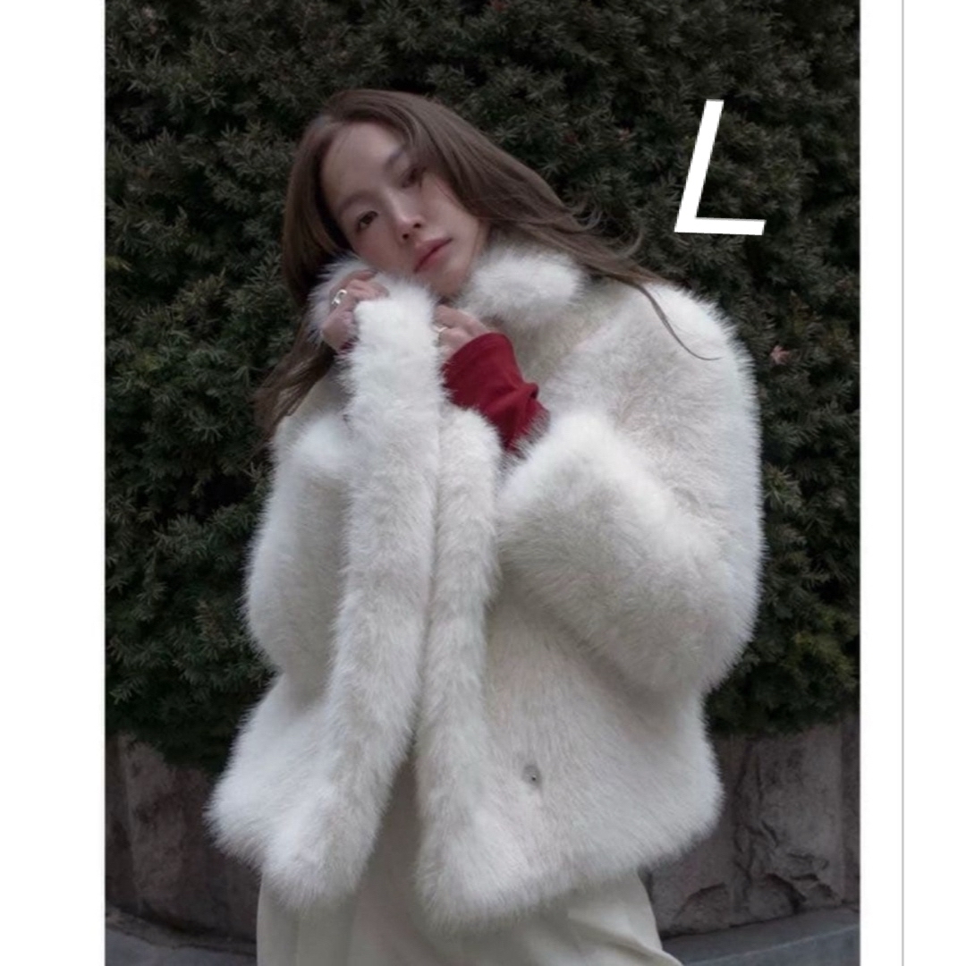 ZARA - ZARA フェイクファージャケット ZW COLLECTION ホワイト 白Lの