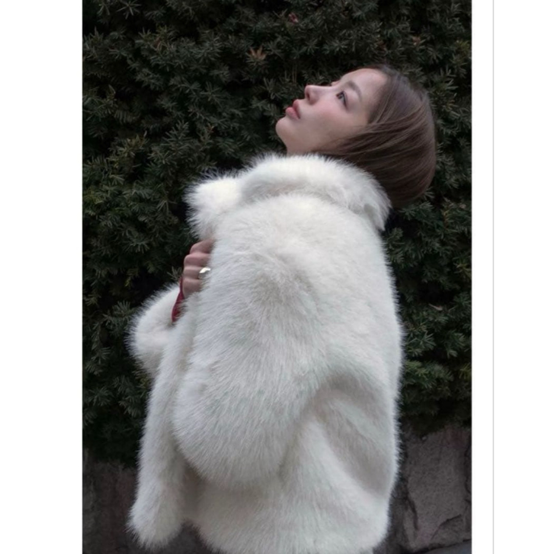 ZARA - ZARA フェイクファージャケット ZW COLLECTION ホワイト 白Lの