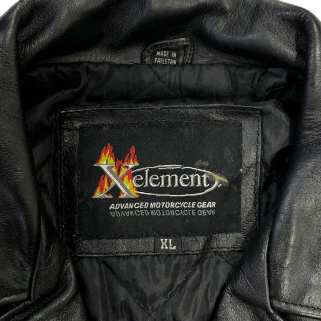 90年代 X element ダブル ライダース レザージャケット ブラック