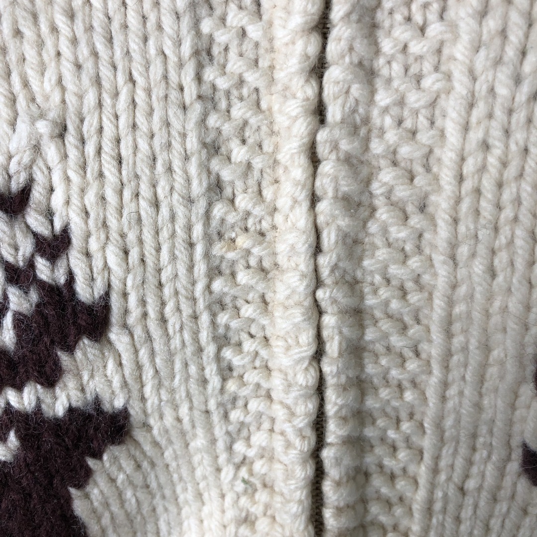 古着 70年代~ 総柄 トナカイ柄 カウチンセーター メンズM相当