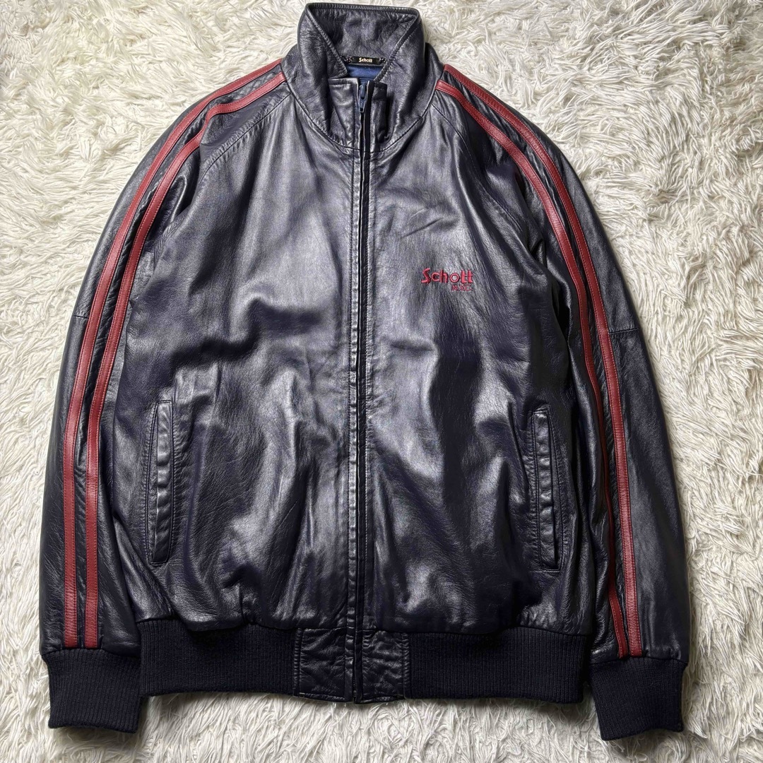 schott - 美品 Schott ショット ラムレザー トラックジャケット