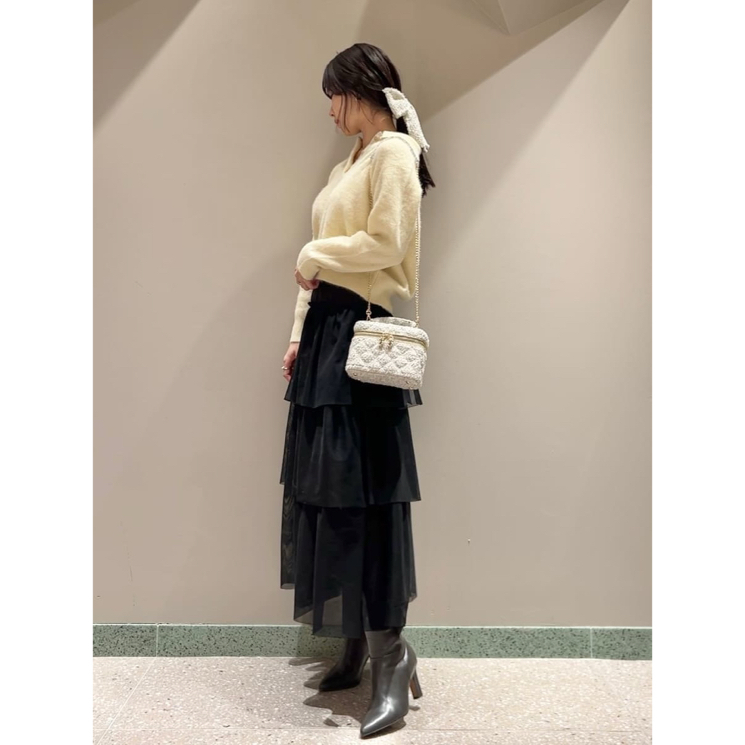 SNIDEL - snidel スナ チュールパニエスカート 黒の通販 by