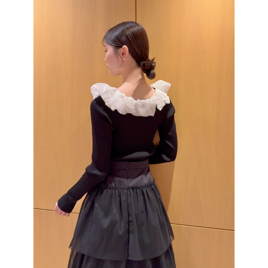 SNIDEL - snidel スナ シアーフリルニットプルオーバー の通販 by