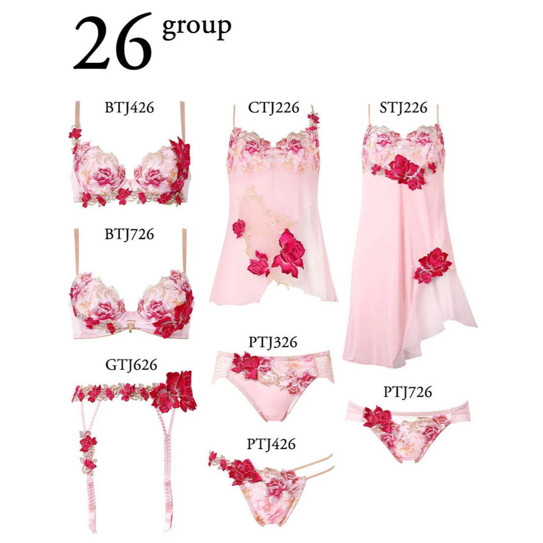 Wacoal - サルート26グループPアップブラソングセット(ローズピンク)の