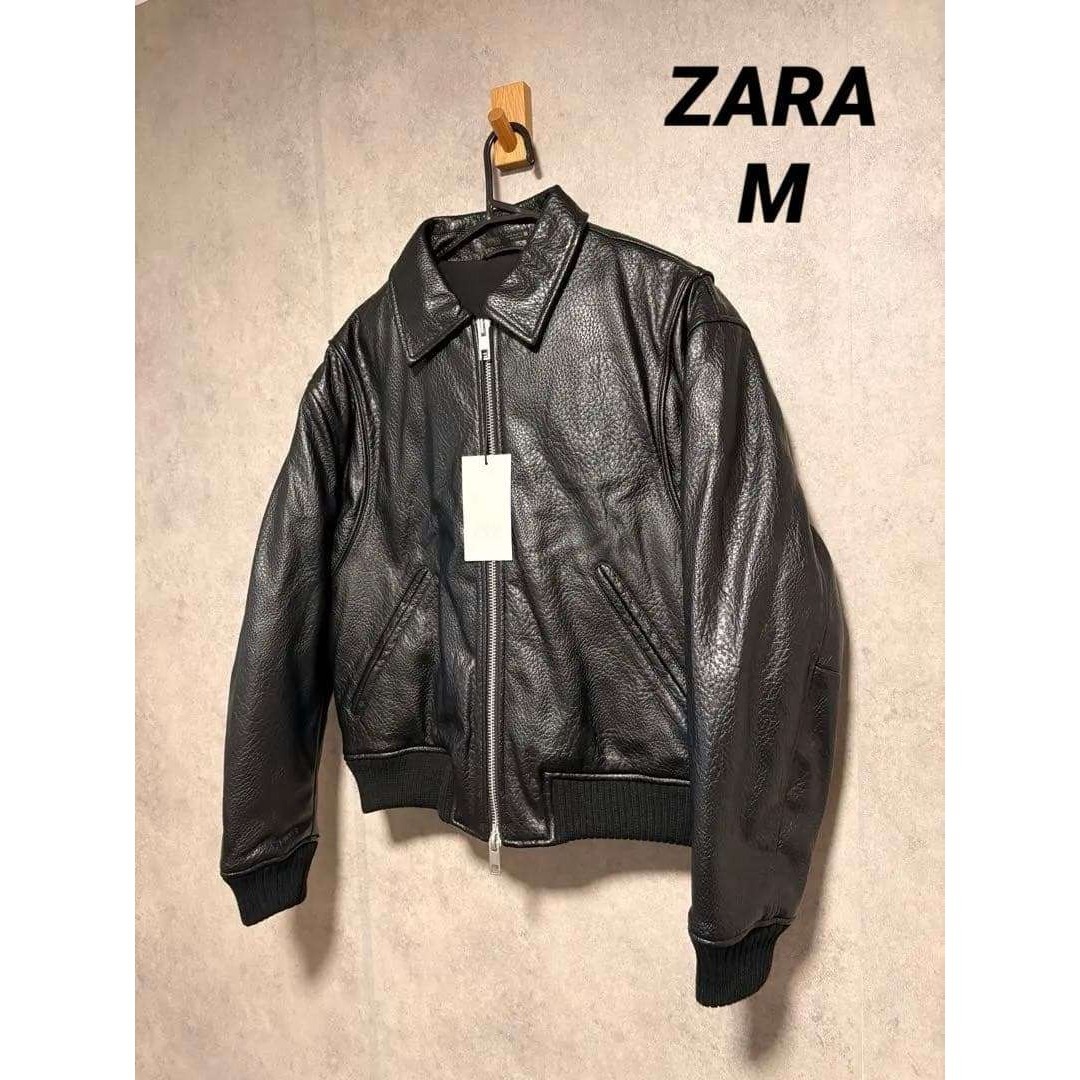 ZARA - ZARA ザラ フェイクレザーパフジャケット Mの通販 by GR｜ザラ