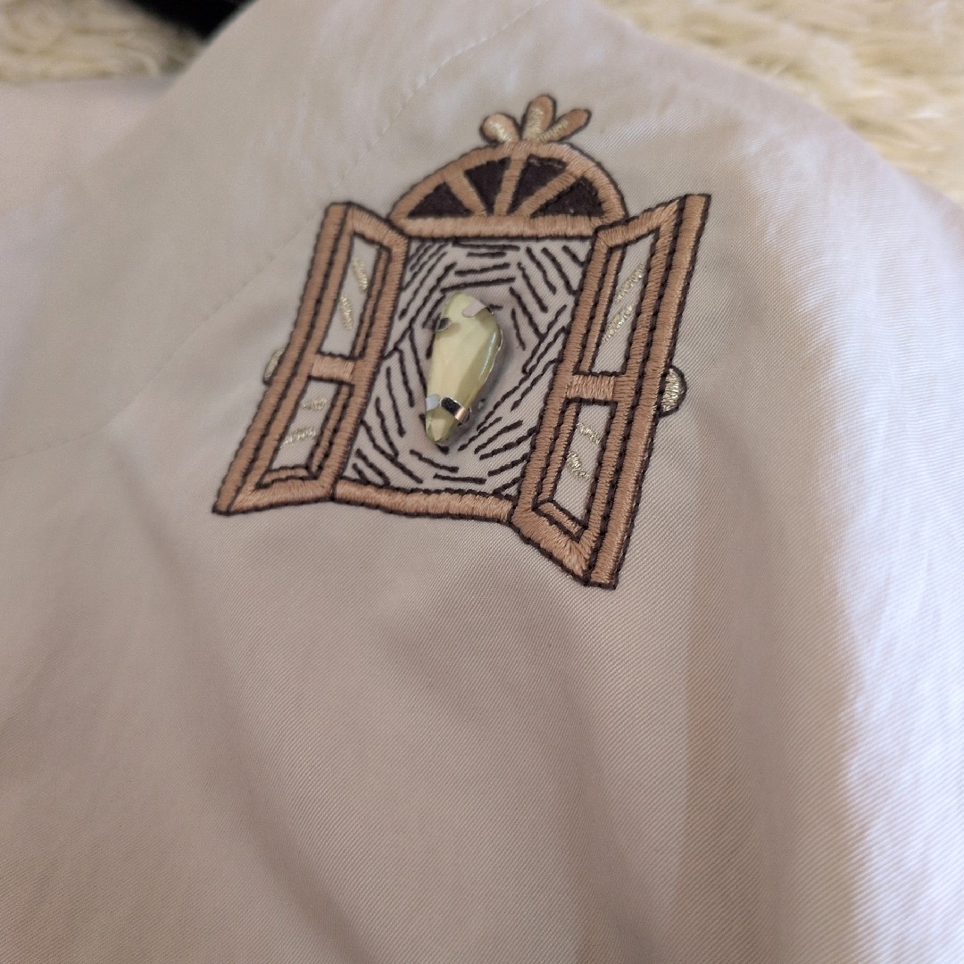 OLLEBOREBLA カットソー ぶたさん刺繍 異素材ミックス アリス赤ずきん