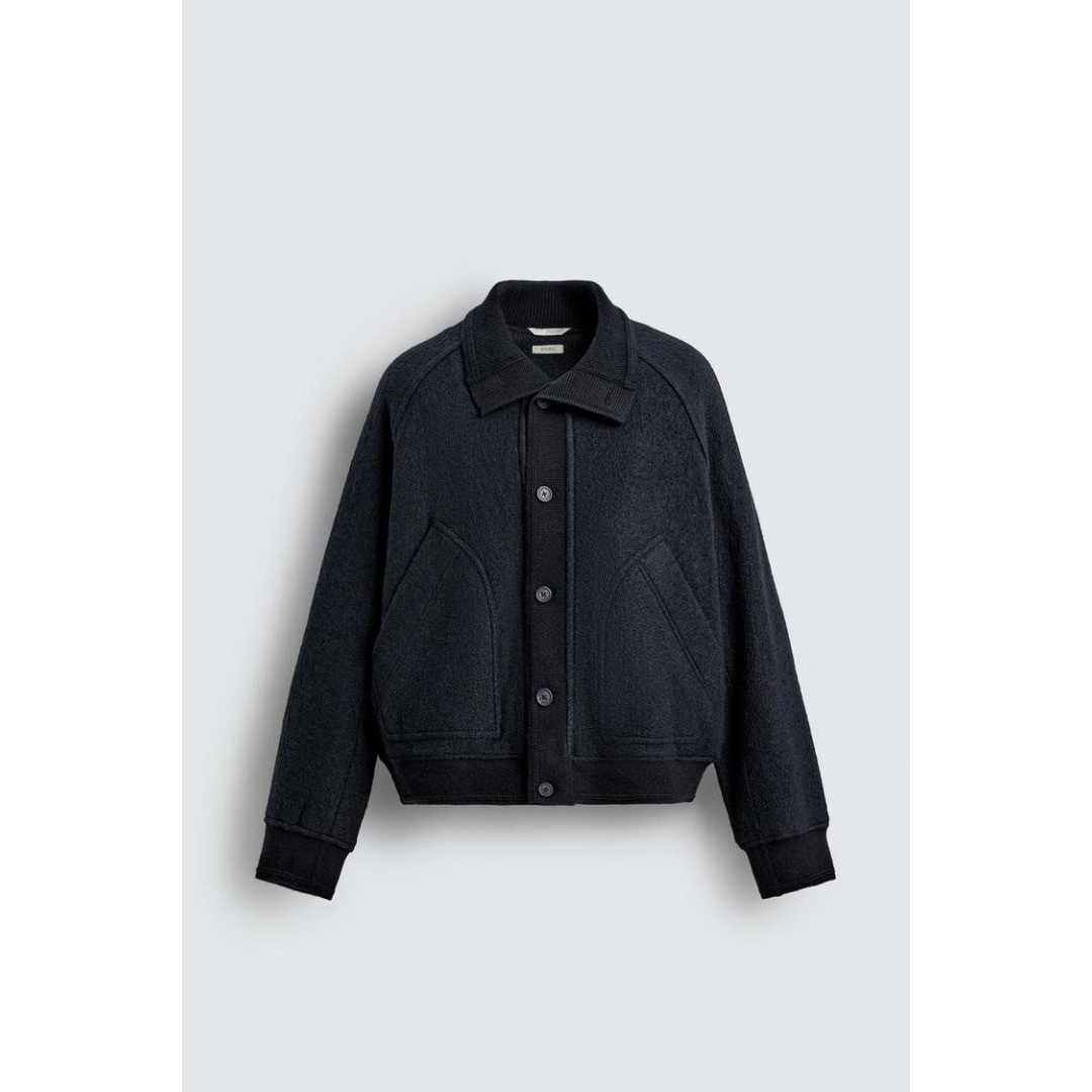 ZARA - zara ザラ リブ襟切り替えジャケット Sの通販 by GR｜ザラなら