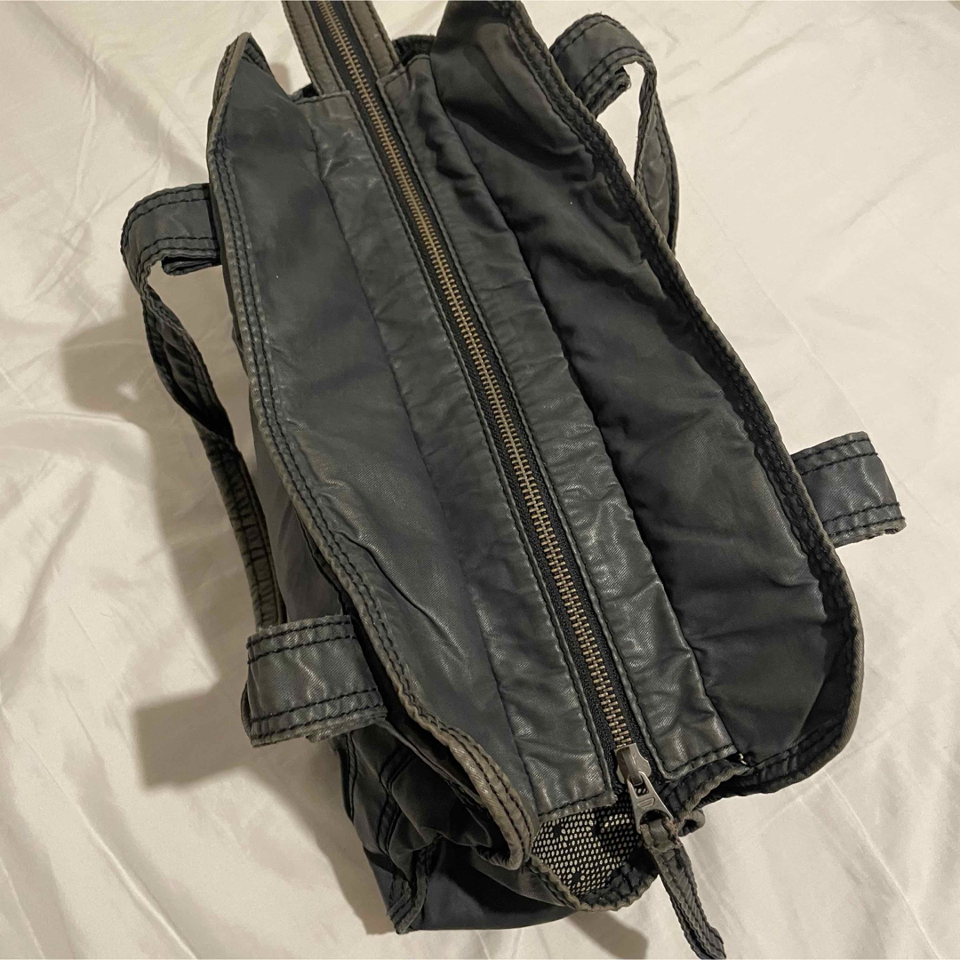 DIESEL y2k archiveメタリック加工 トートバッグ ブラックカーキ