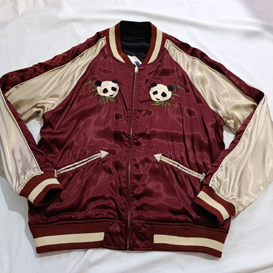 HOUSTON - ヒューストンスカジャン リバーシブル パンダ 富士山 龍 鷹