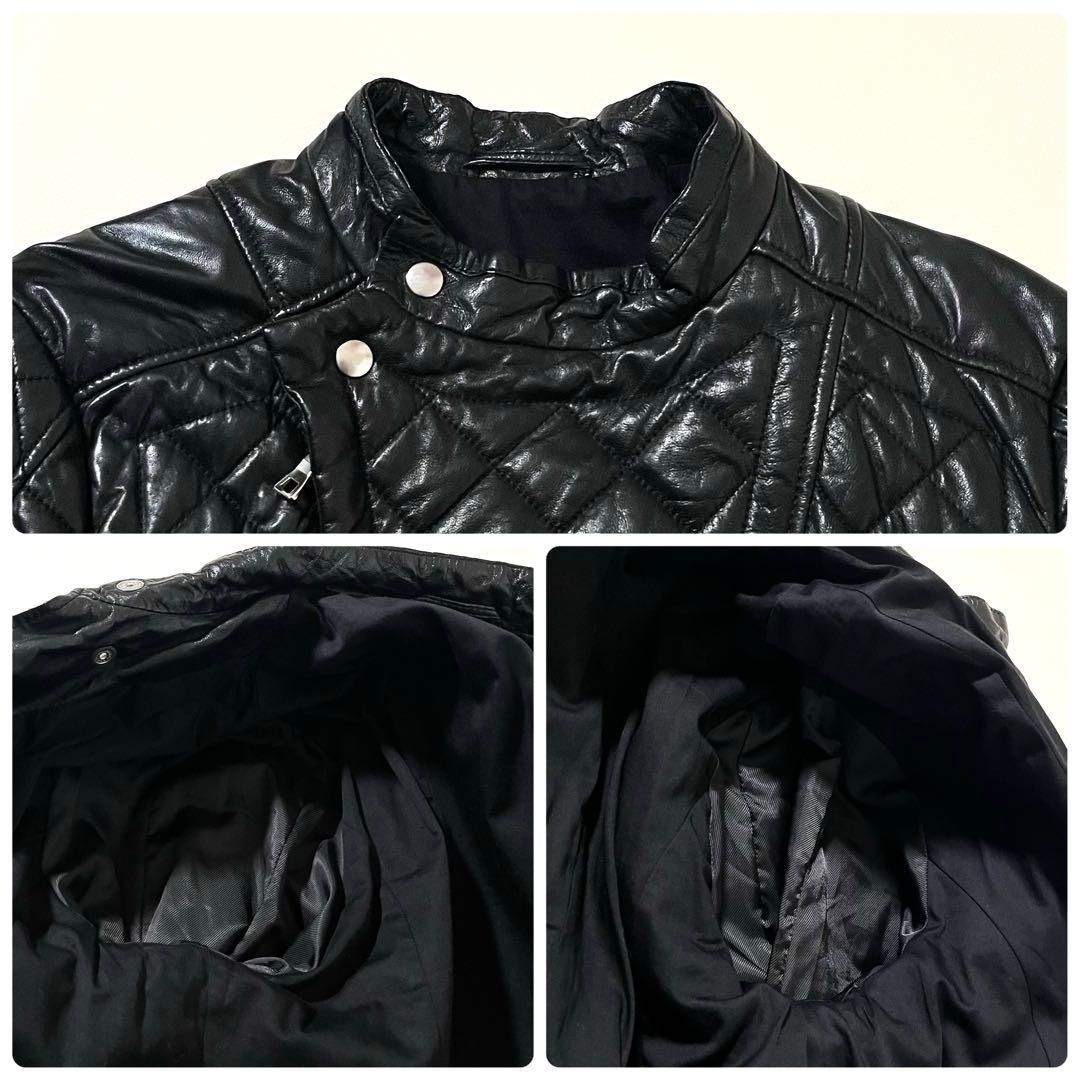 BALMAIN - 【美品】BALMAIN ラムレザー ダブル ライダース ジャケット