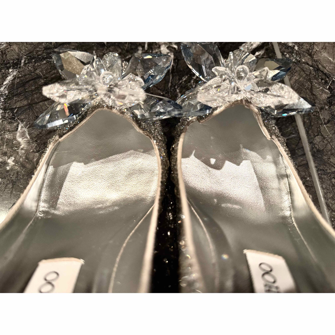 JIMMY CHOO - JIMMY CHOO クリスタルポインテッドトゥパンプス 38の