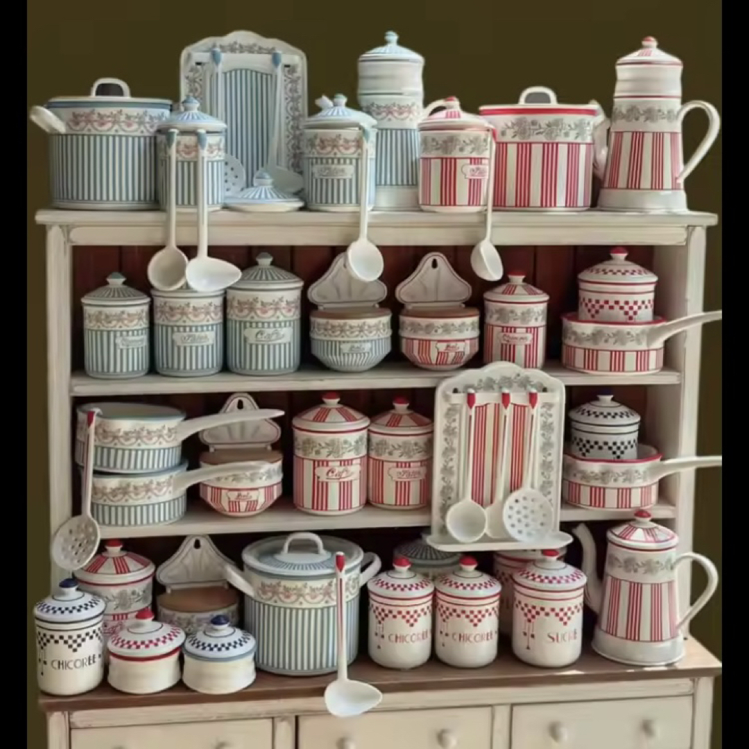 ミニチュア キッチン雑貨 ブルーストライプ 西洋雑貨 ドールハウス 1/6