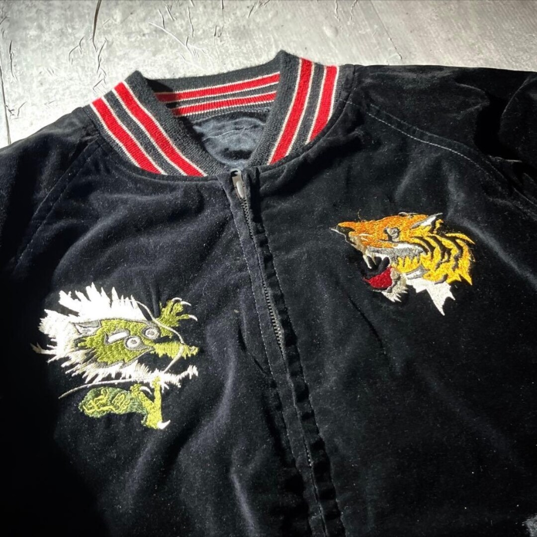 HOUSTON - Lサイズ 超希少 虎 龍 風神雷神 Houston スカジャン 別珍